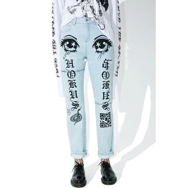 Trendy cotton jeans Light Blue - Shop at LoveMi
