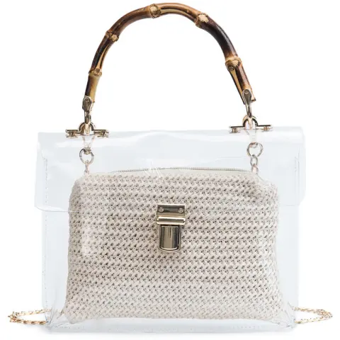 Women Purse Bamboo Knot Woven Bag