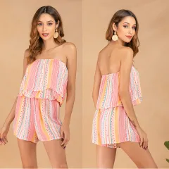 Wrapped chest coveralls - Pink - View 1