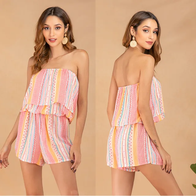 Wrapped chest coveralls Pink - Shop at LoveMi