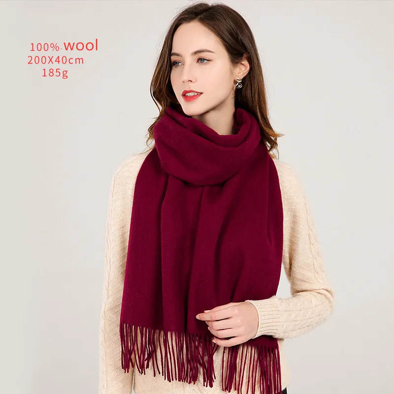 imitation cashmere wool scarf - Red