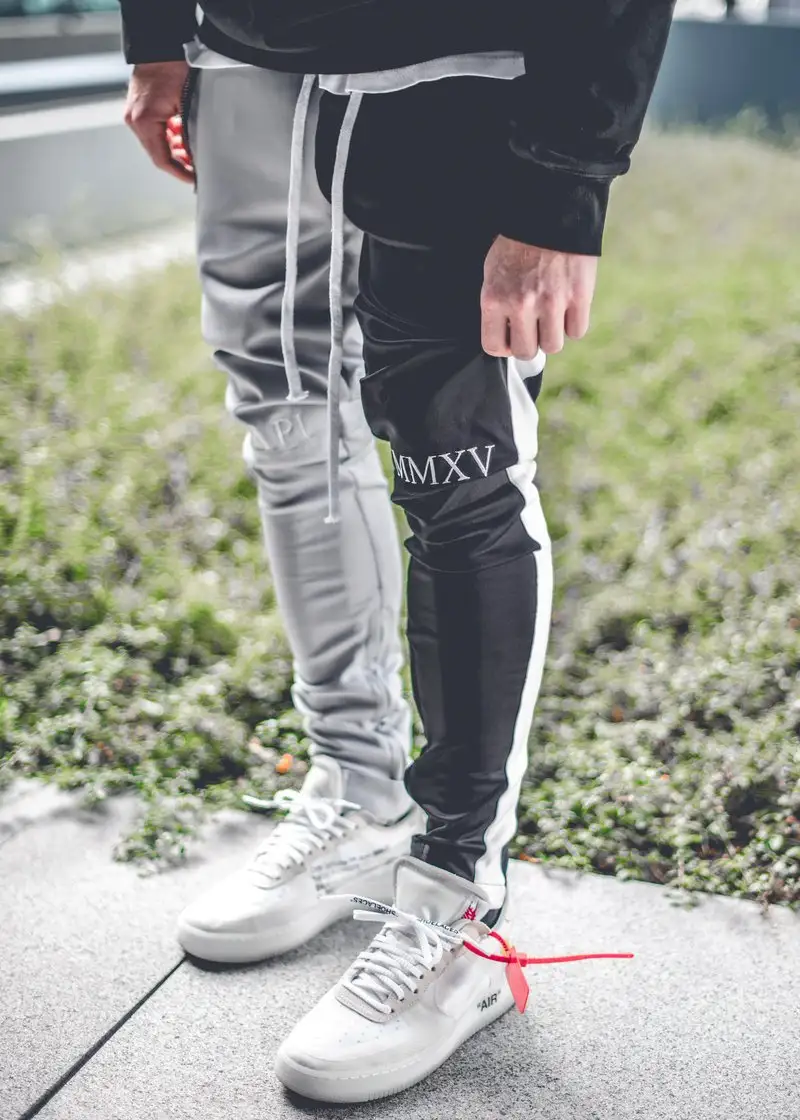 Pure Cotton Stitching Stretch Slim Fitness Pants