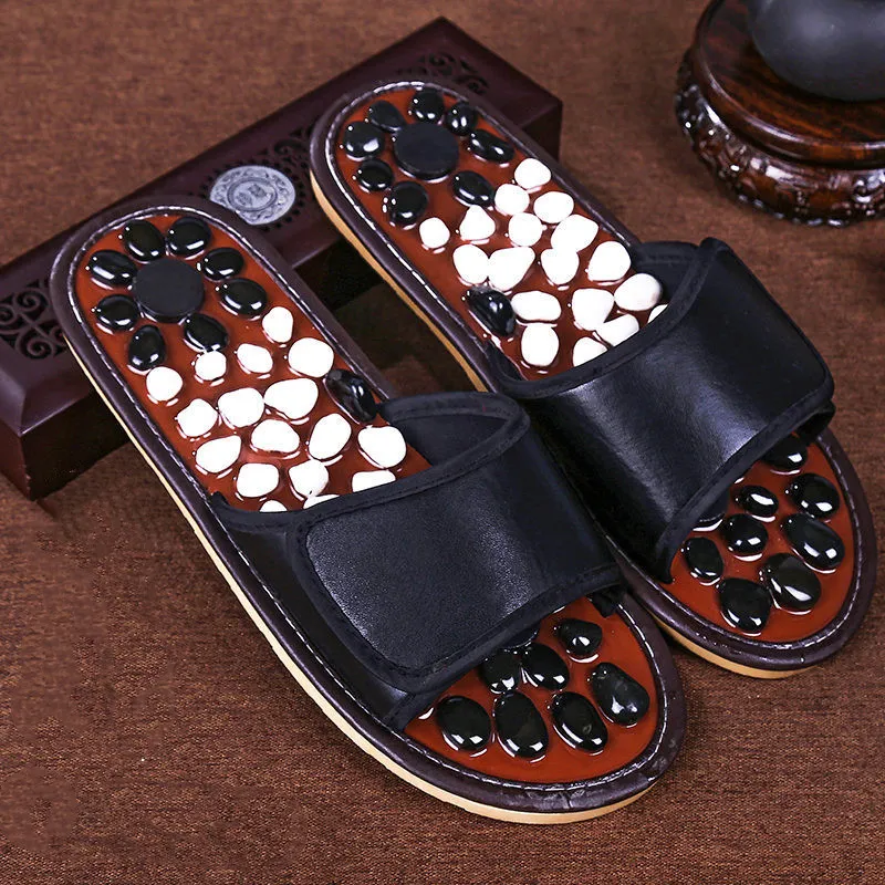Pebble foot massage slippers - Black
