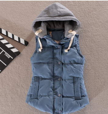 Hooded cotton vest