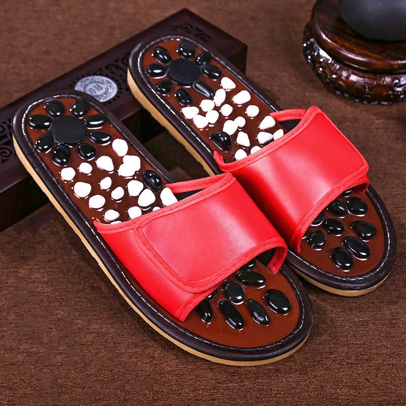 Pebble foot massage slippers - Red