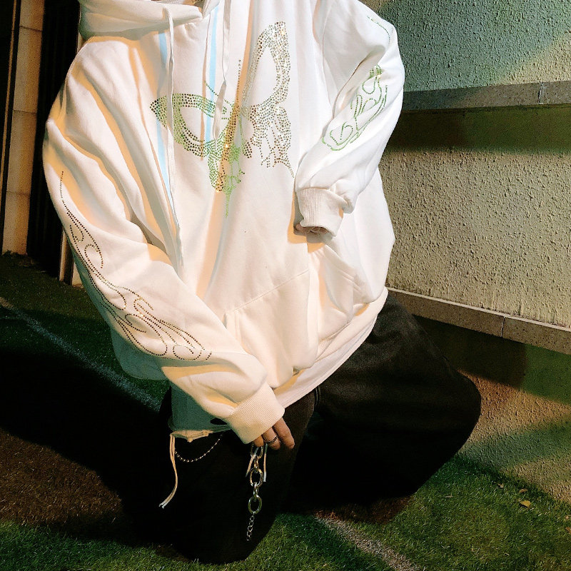 Hot diamond and cashmere hoodie