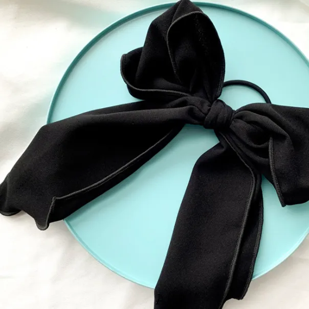 Bow tie hair band rubber band - Black