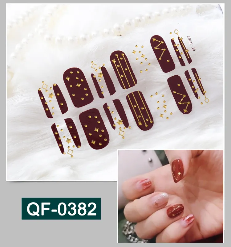 3D metal gradient nail stickers - Qf382
