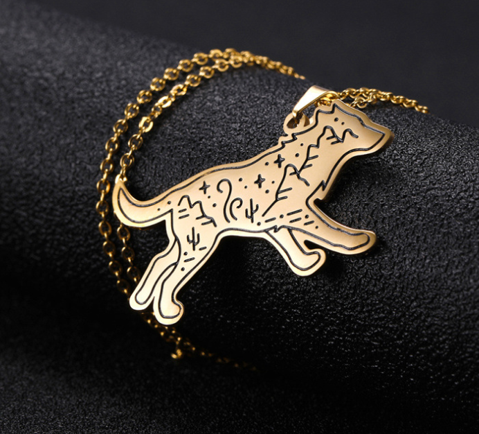 Cartoon animal leopard family affection necklace