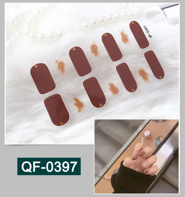 3D metal gradient nail stickers Qf397 - Shop at LoveMi