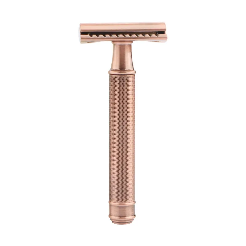 Long-lasting manual shaver with double-sided blades
