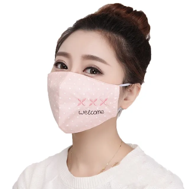 Face mask female autumn and winter models dust and fog Peach Yellow - Shop at LoveMi