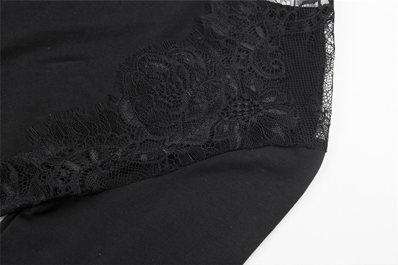 Open-back lace stitching long-sleeved jumpsuit