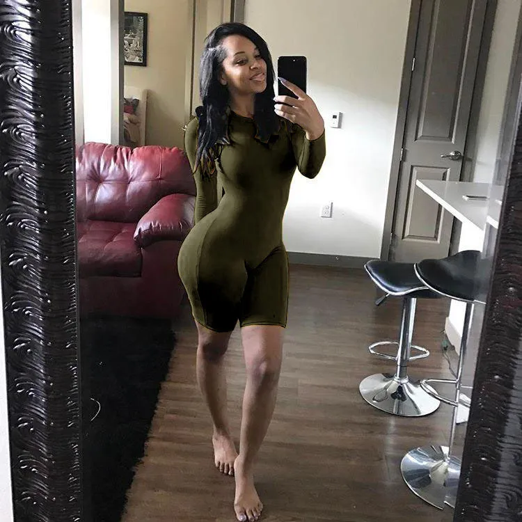 Sports running fitness jumpsuit shorts - Armygreen