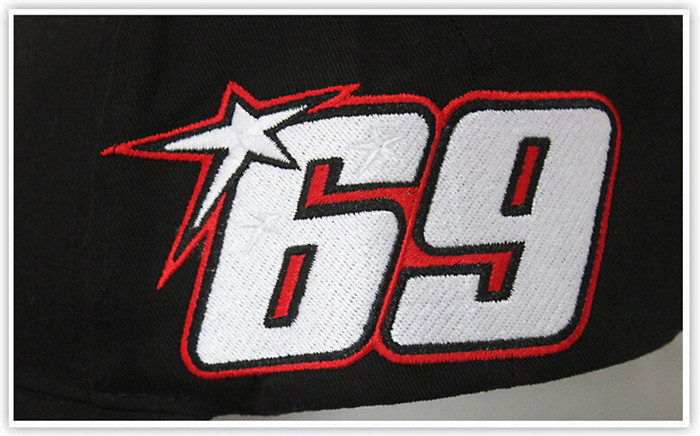 Men's and women's outdoor sports baseball cap three-dimensional embroidery motorcycle sun hat No. 69 racing hat