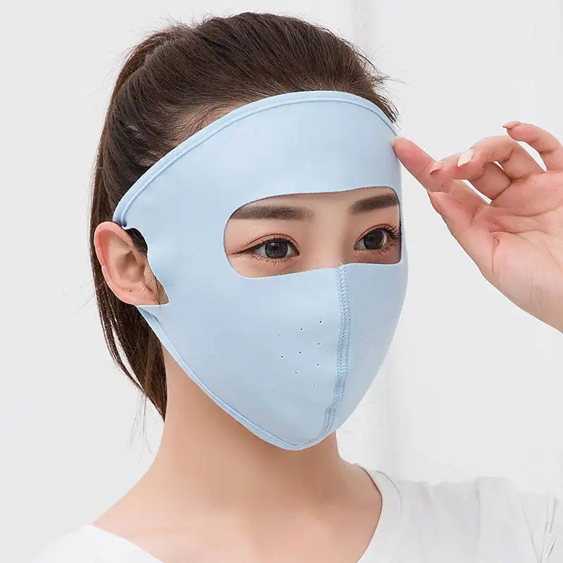 Summer Ice Silk Breathable Mask Female Sunscreen Full Face