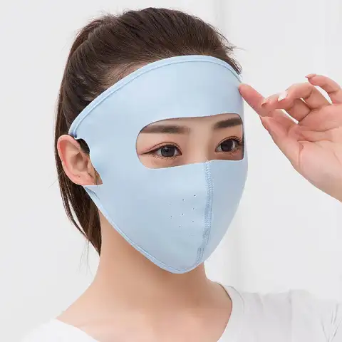 Summer Ice Silk Breathable Mask Female Sunscreen Full Face