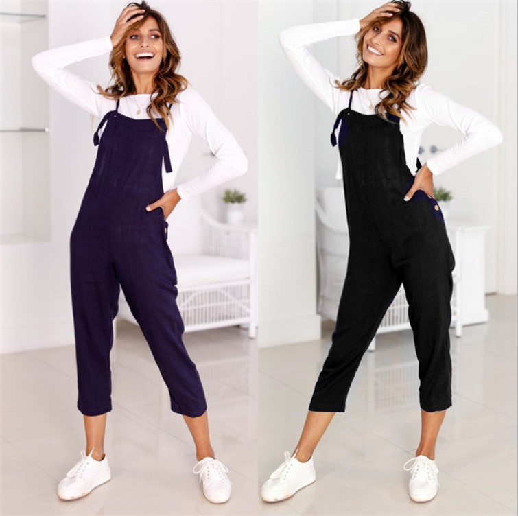 Sleeveless straps jumpsuit