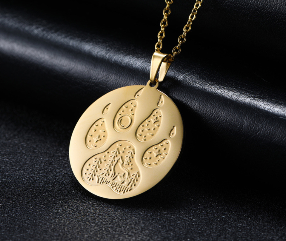 Necklace with cat paws and feet