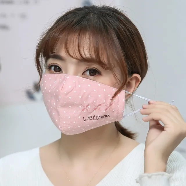 Face mask female autumn and winter models dust and fog Leather Pink - Shop at LoveMi