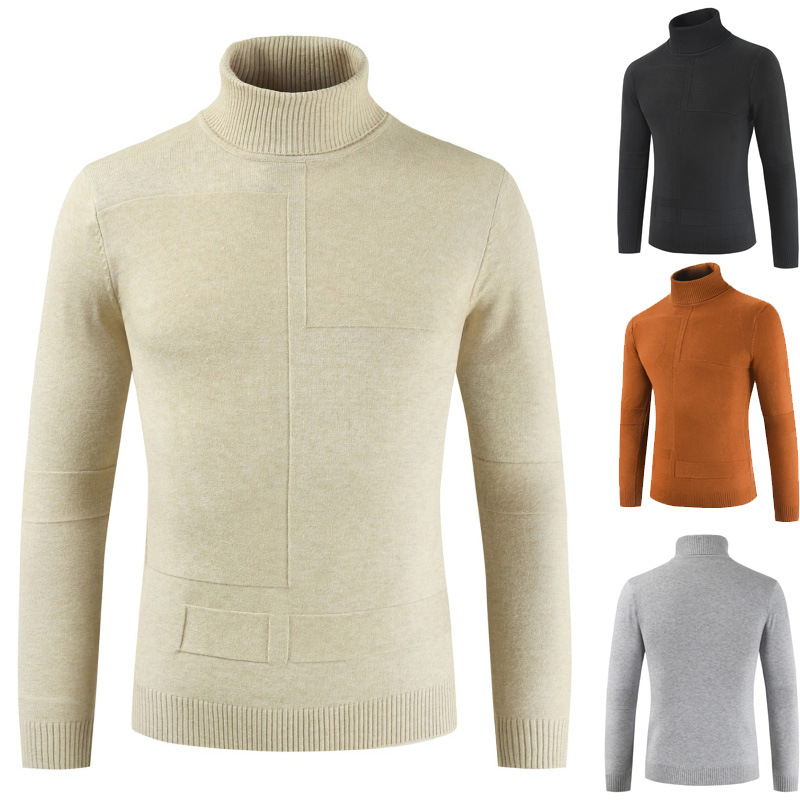 Cardigan men's turtleneck sweater