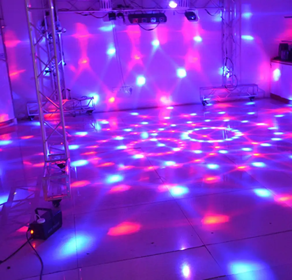 D 9 Color USB Bluetooth Sound Control Music Magic Ball DJ Stage Light