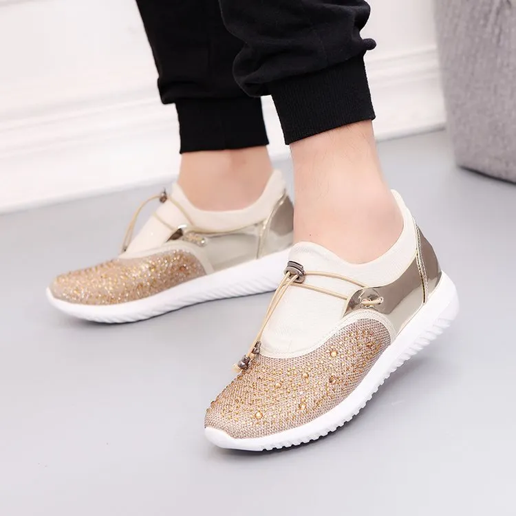 Sequined new thick-soled muffin casual loafers - Yellow
