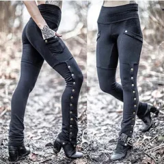 Rivet split sexy feet pants - Black - View 1