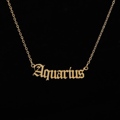 Stainless Steel 12 Constellations Old English Cutting Pendant