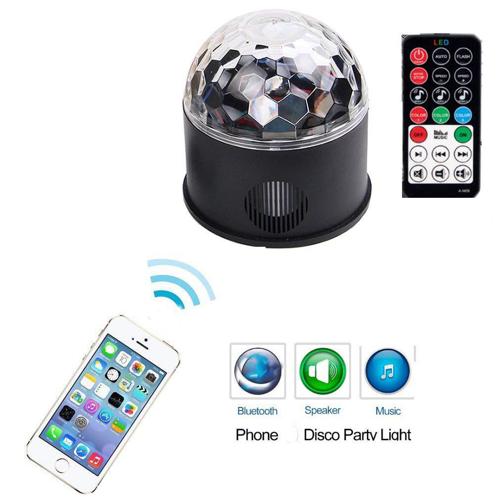 D 9 Color USB Bluetooth Sound Control Music Magic Ball DJ Stage Light