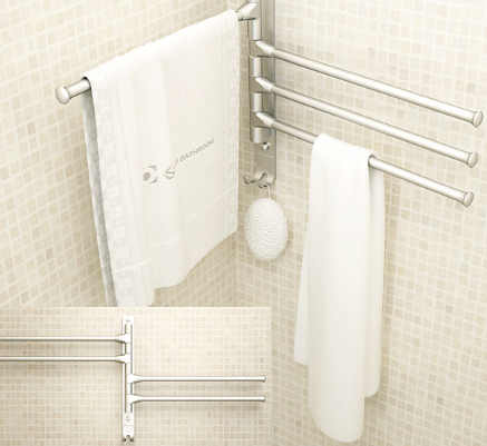 Free punch rotating towel rack
