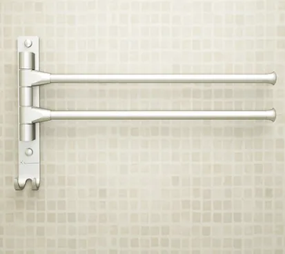 Free punch rotating towel rack - 2 Arms