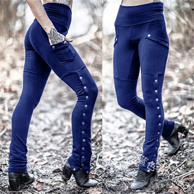 Rivet split sexy feet pants Navy - Shop at LoveMi
