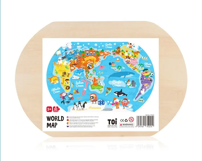 World Map Wooden Puzzle