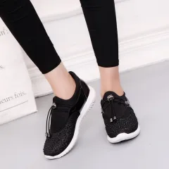 Sequined new thick-soled muffin casual loafers - Black - View 1