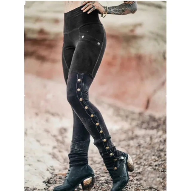 Printed high waist distressed women's trousers Black - Shop at LoveMi