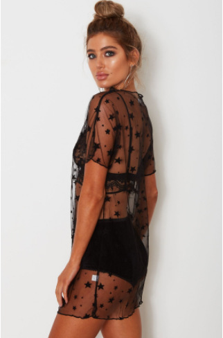 Black sexy star mesh