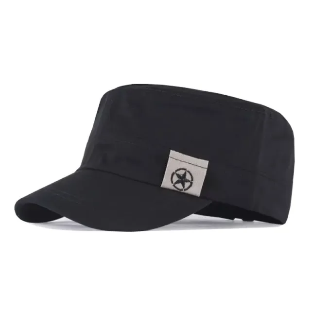 Outdoor sun protection military hat flat cap Black - Shop at LoveMi