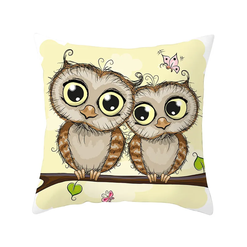 Owl animal pillowcase cushion cover - 44X44Cm