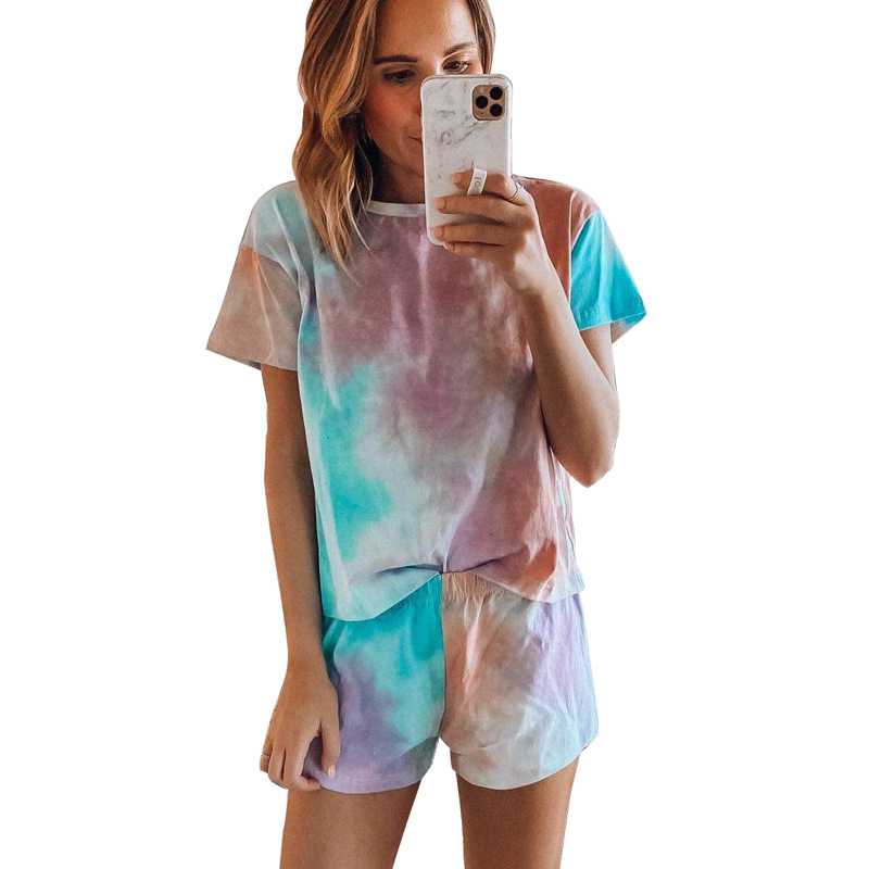 Printed two-piece home pajamas