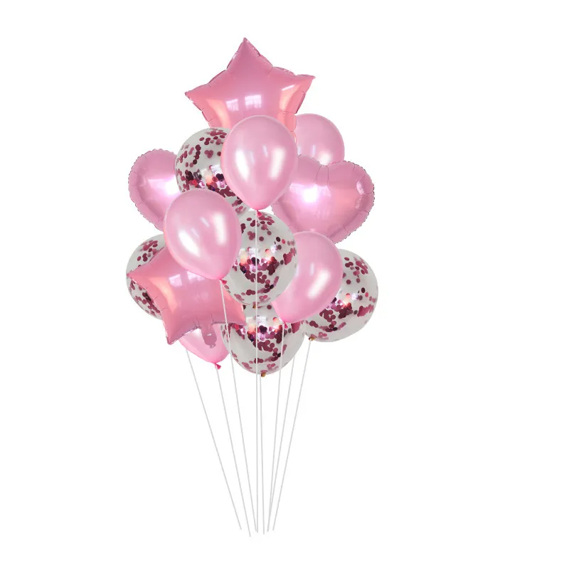 Pentagram combination balloon set - Pink