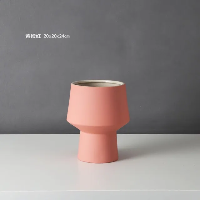 Nordic modern style ceramic vase Orange Red - Shop at LoveMi