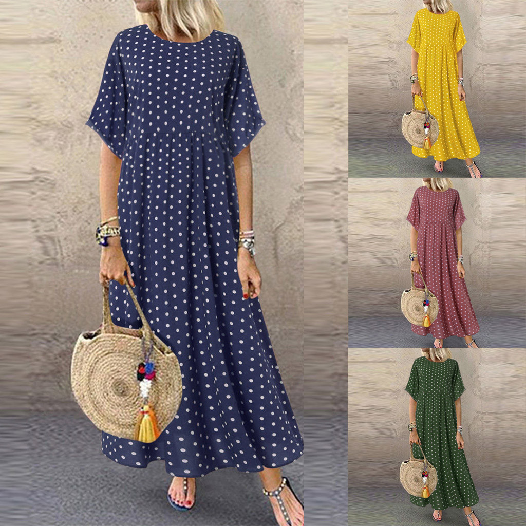 Printed round neck dress