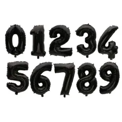 32 Inch Big Foil Birthday Balloons - Black - View 1