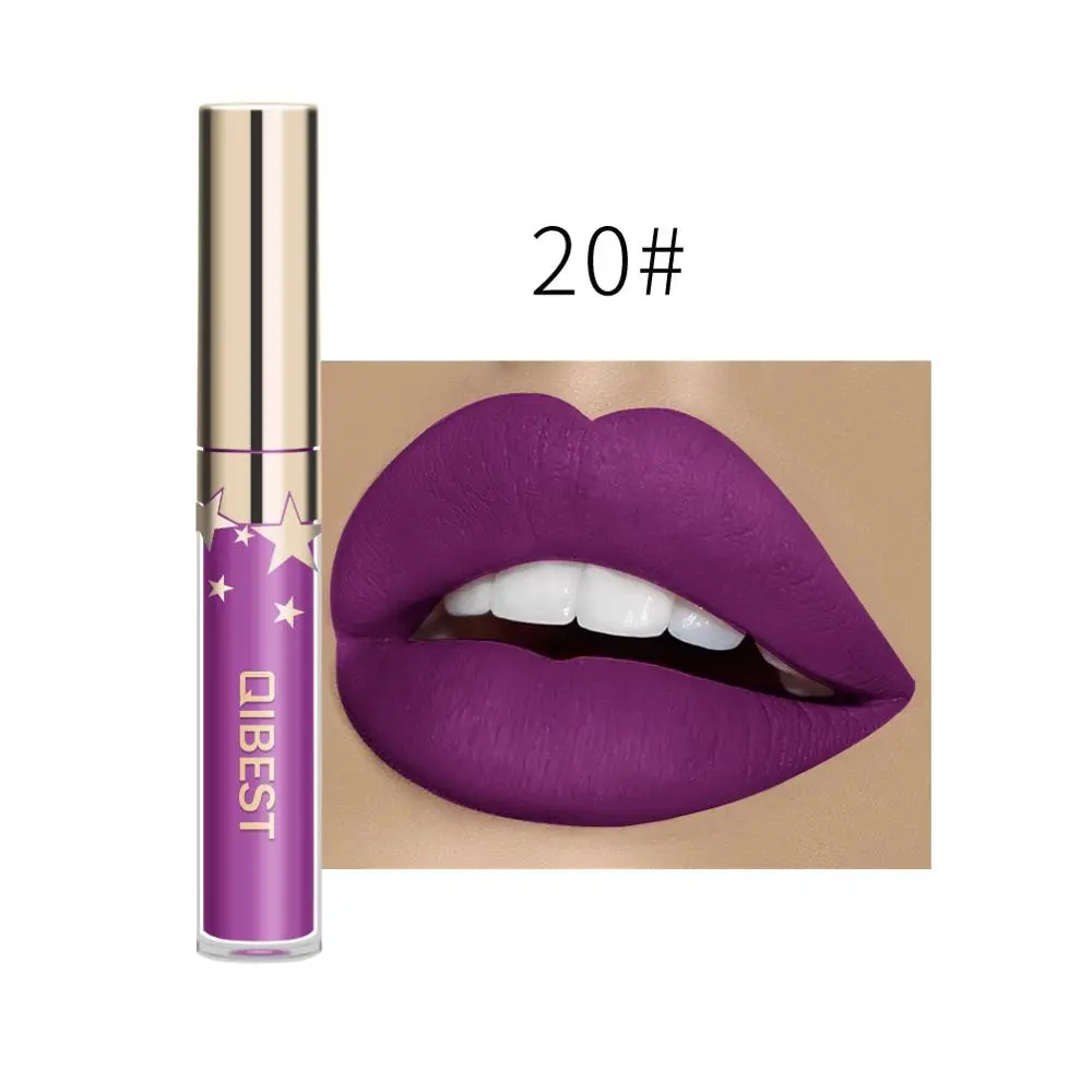 QIBEST matte matte non-stick cup lip gloss - 20 Color Number