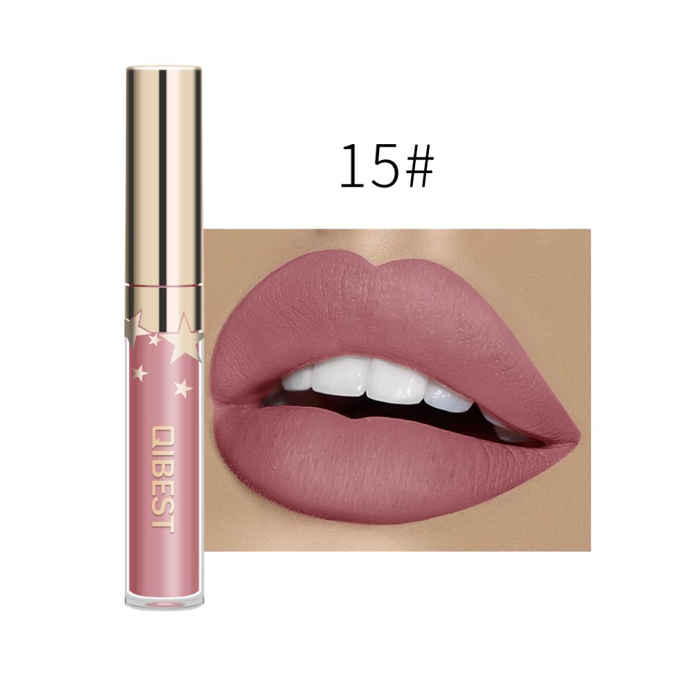 QIBEST matte matte non stick cup lip gloss 15 Color Number - Shop at LoveMi