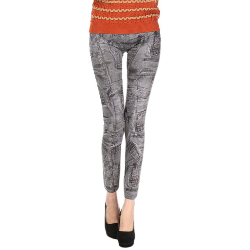 Skinny nine point denim leggings Black - Shop at LoveMi