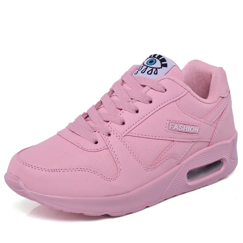 Women's leather sneakers with air cushion