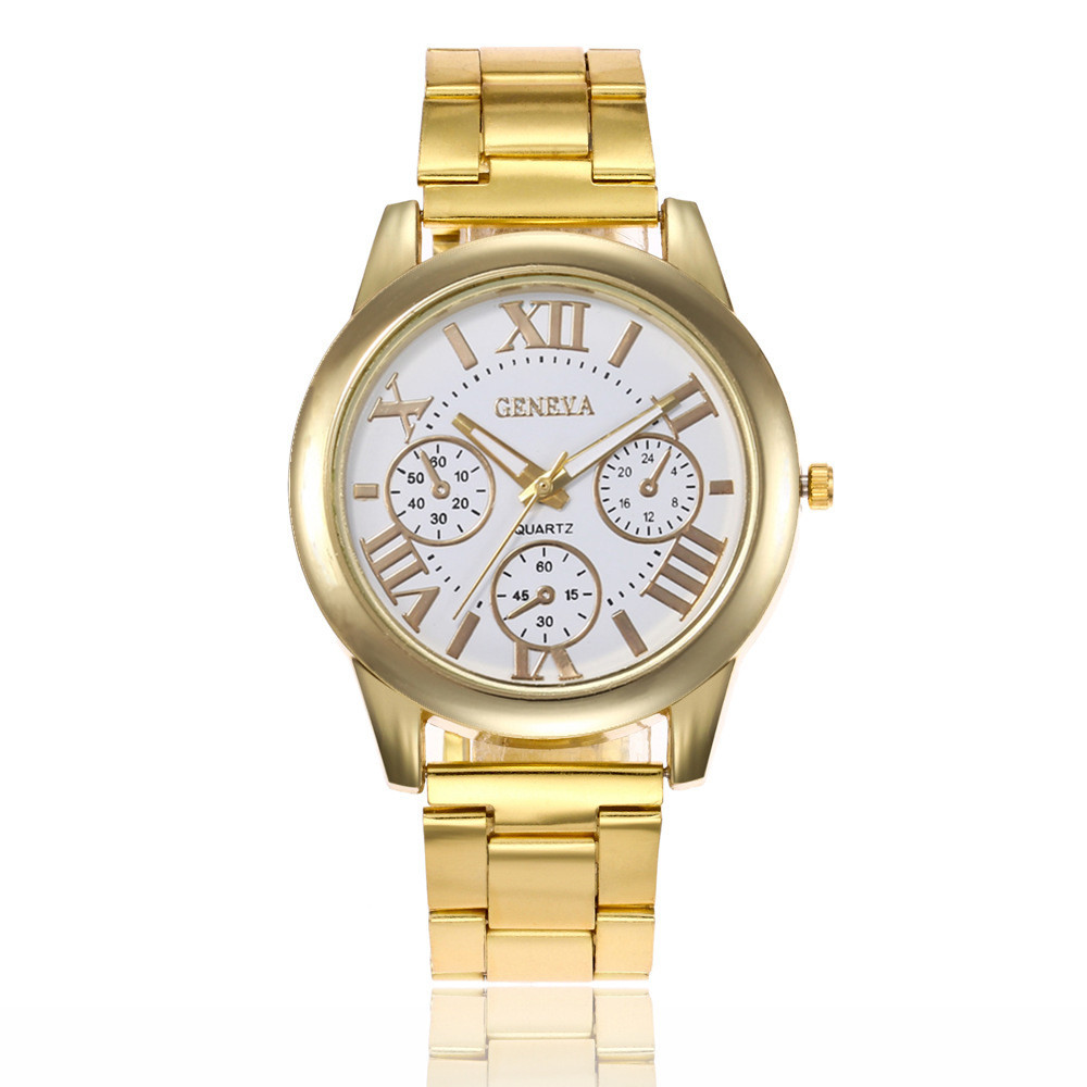 Quartz watch with steel strap