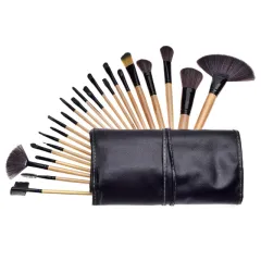 Set of 24 makeup brushes - Wood Color - View 1